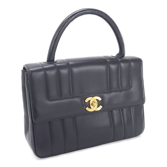 CHANEL Lambskin Mademoiselle Handbag Black With Gold Hardware - Picture 2 of 16